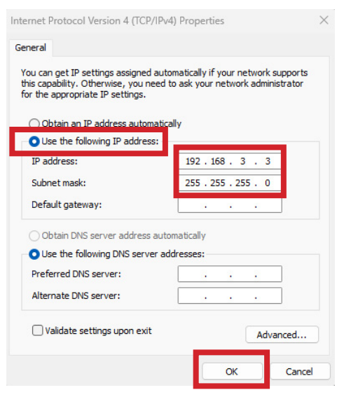 IP address configuration