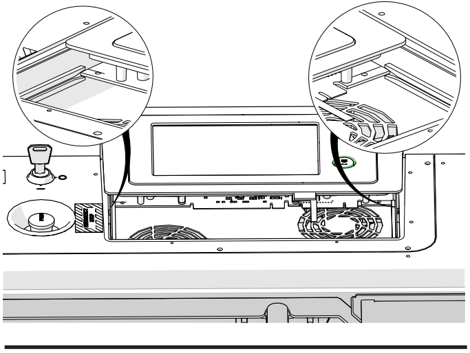 Control module removal showing alignment with housing tracks.