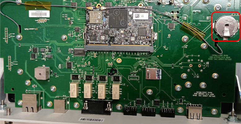 Battery holder location on control module.