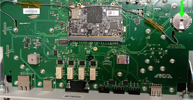 Battery holder location on control module.