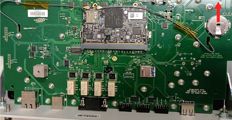 Battery holder location on control module.