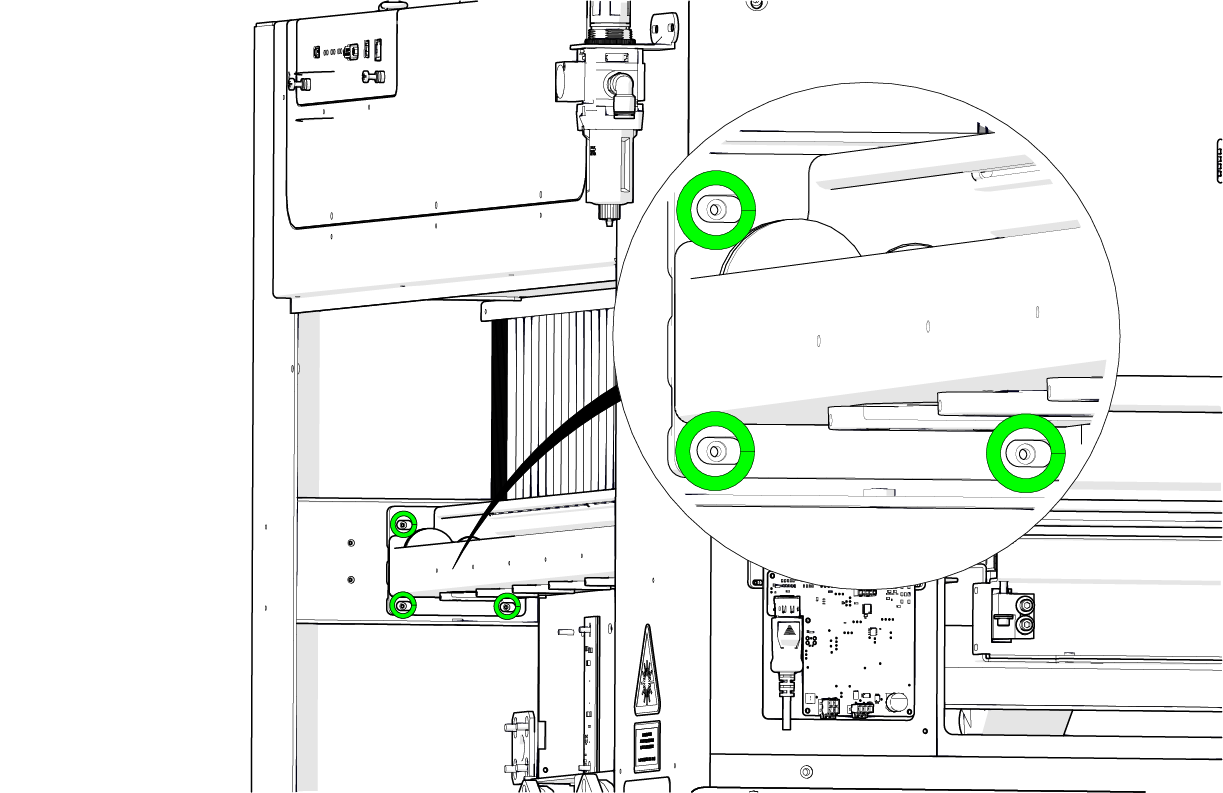 Tightening front Y-Axis actuator screws