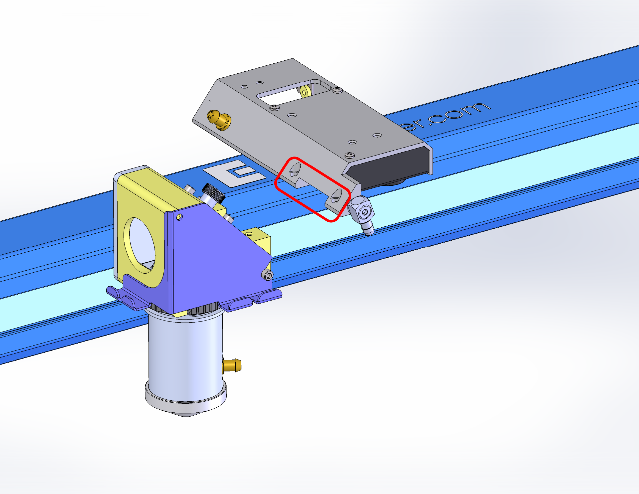 Routing cable through channel