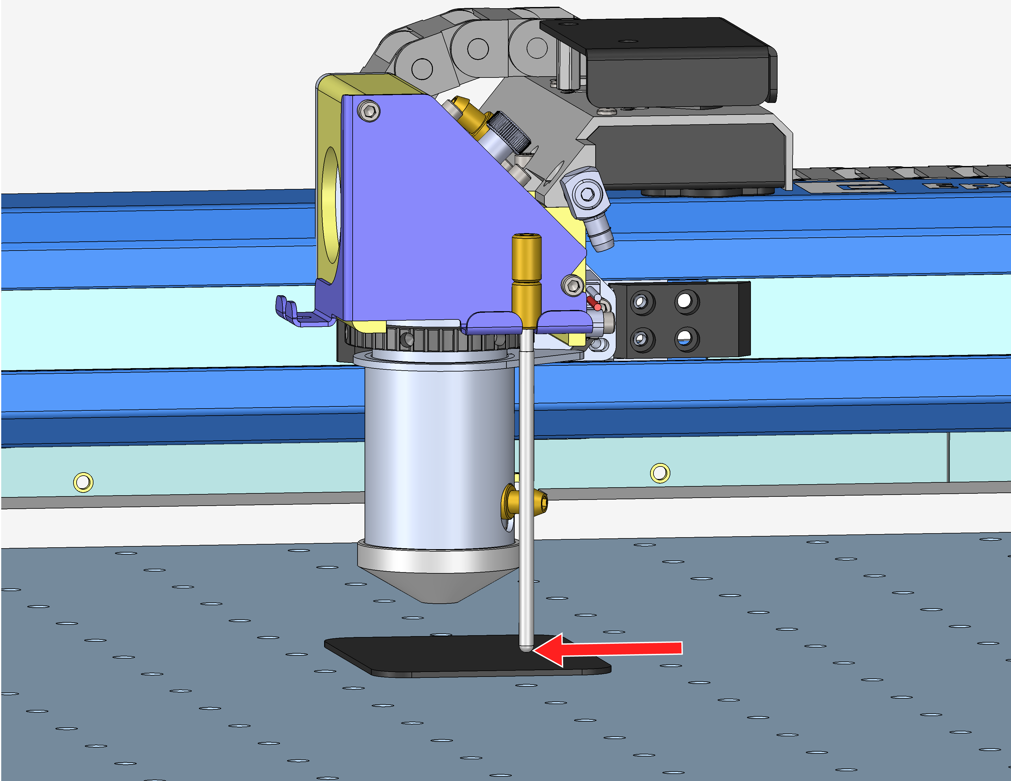 tool touching material