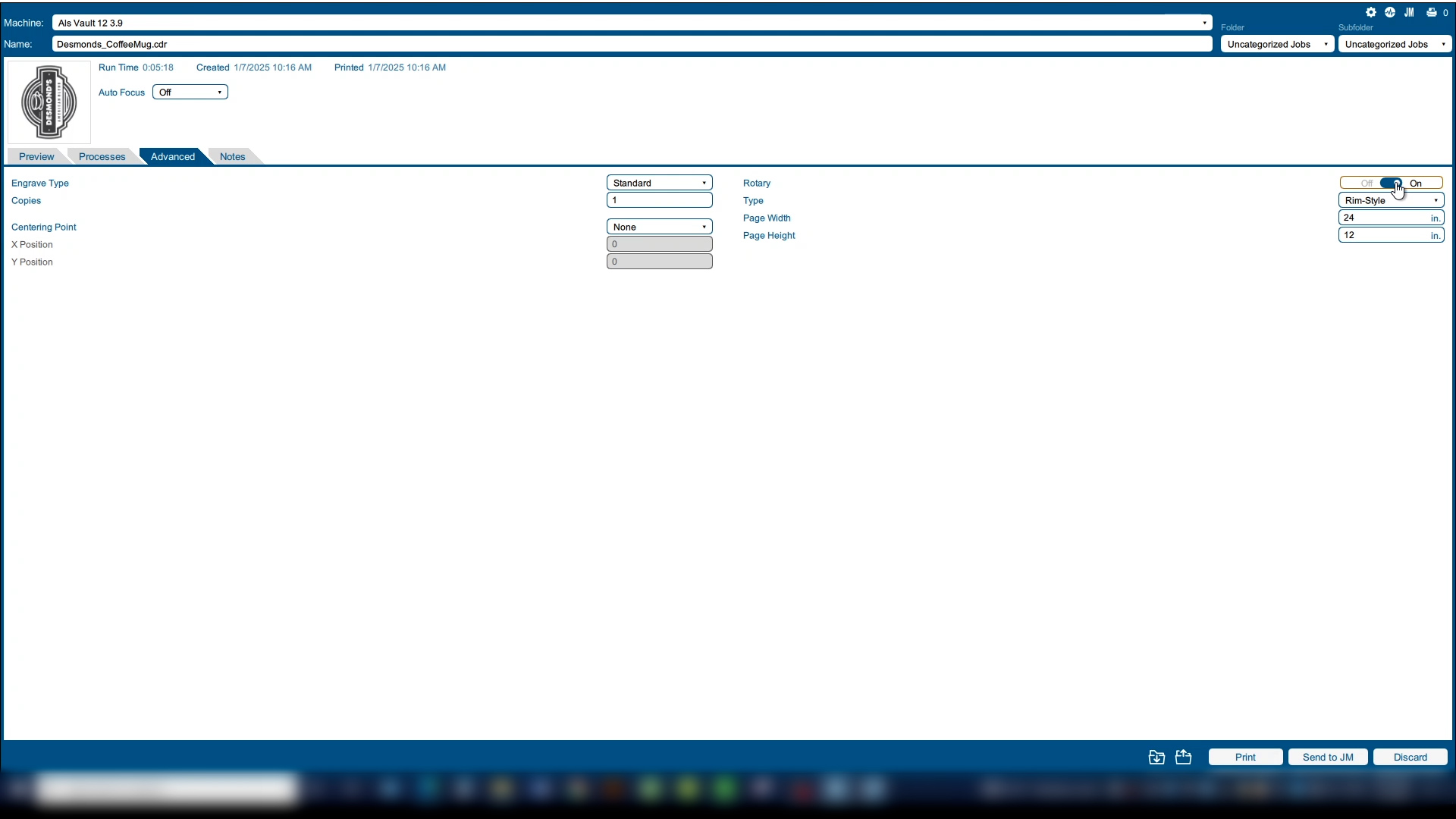 Dropdown with Center-Top selected