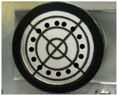Red dot on alignment target