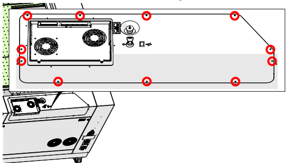 Removing the T8 Torx screws from the corner panel