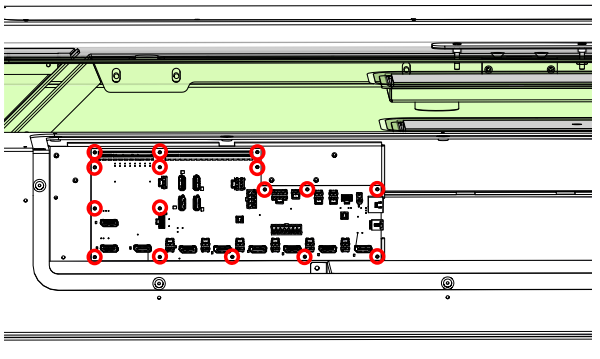 Removing screws from the backplane board