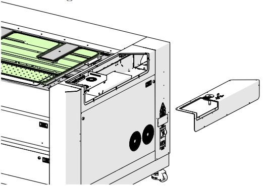 Reinstalling the upper right corner panel