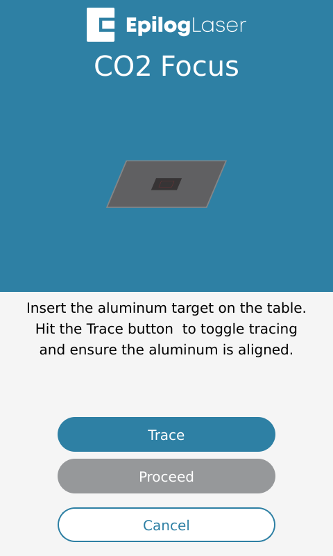 Anodized aluminum placed in the machine for calibration.