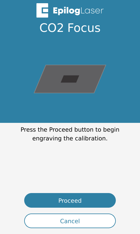 Start calibration job screen.