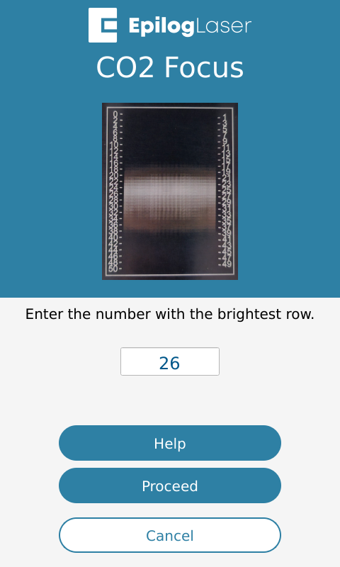 Selecting the brightest mark from the engraved test pattern.