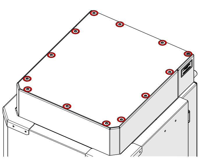 Remove top screws securing the cover