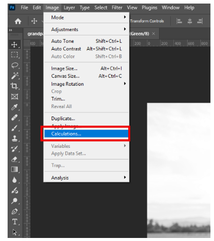 Image Calculations menu