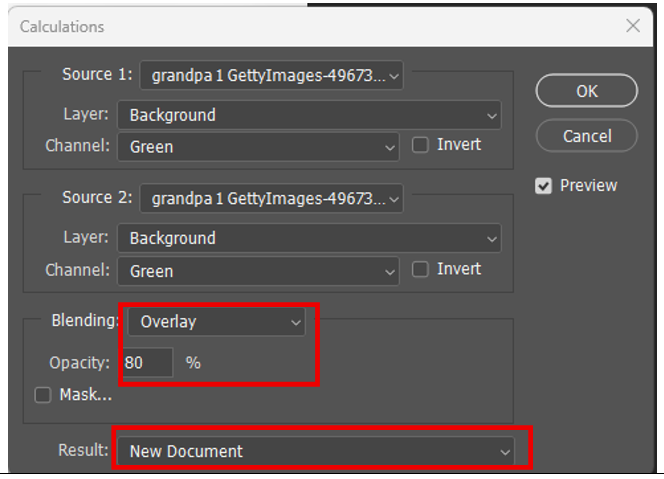 Overlay blending and new document settings