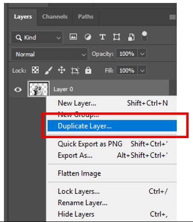 Duplicating a layer
