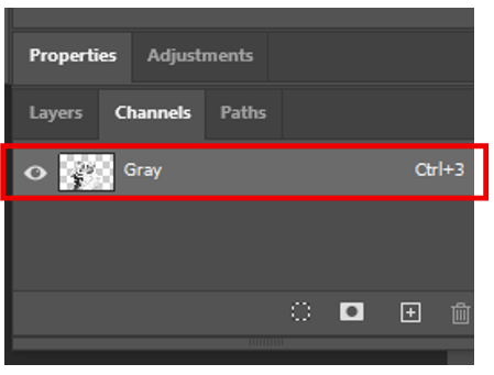 Ctrl + Click on Gray channel