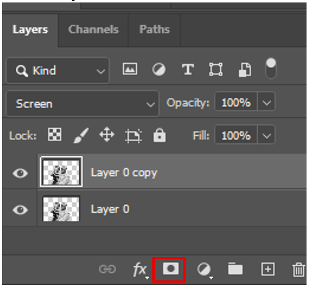 Clicking the mask button