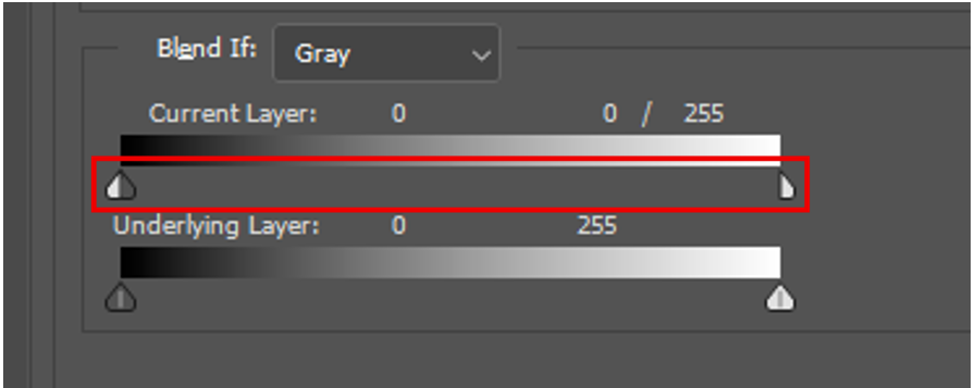 Dragging the white arrow in Layer Style