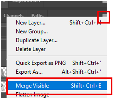 Merging visible layers again