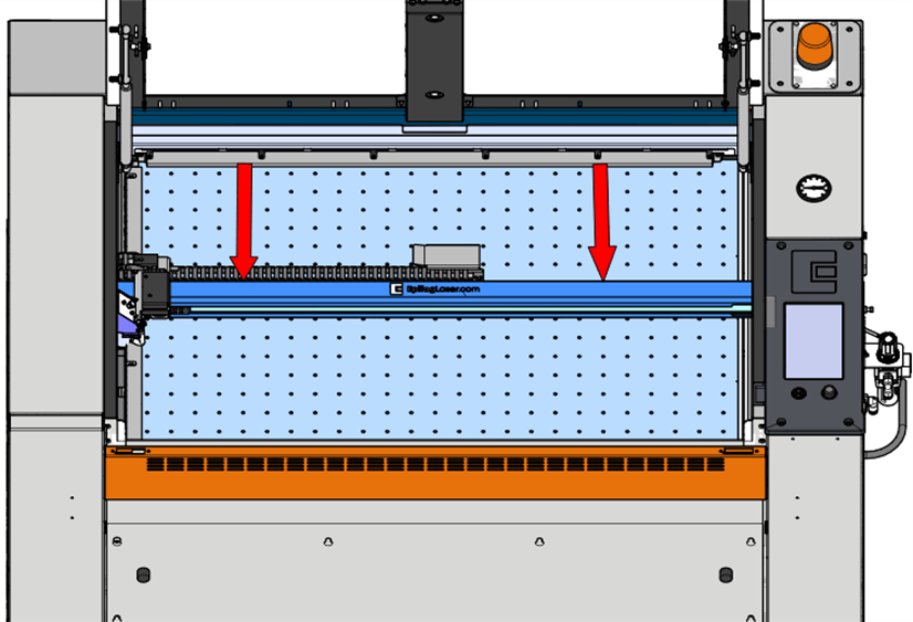 Pull rail to center