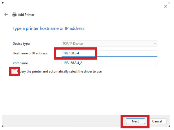Enter IP address
