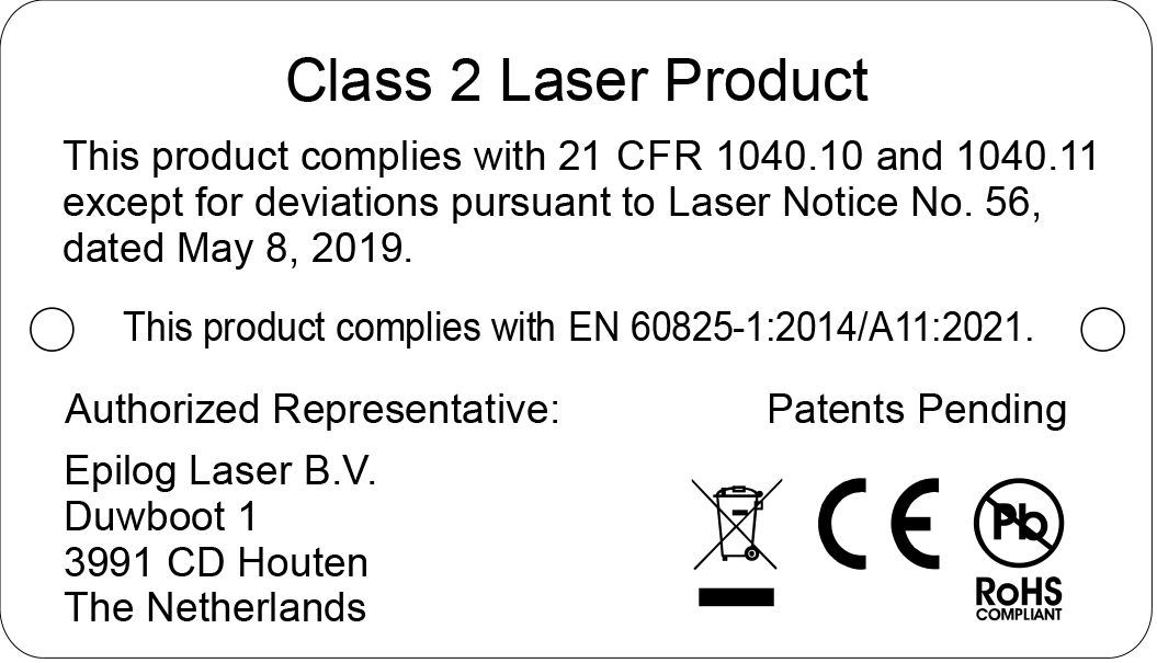 Class 2 Laser Product Label
