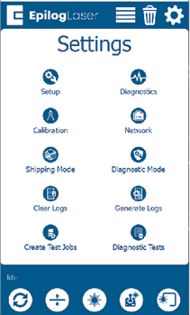 Advanced settings menu