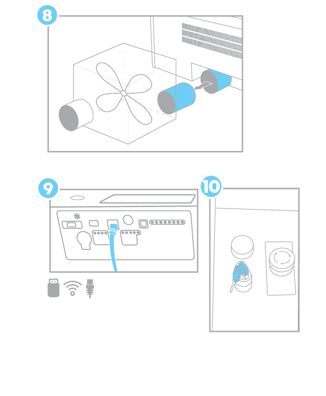 Exhaust fan and cooling diagram
