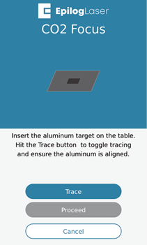CO2 focus calibration trace