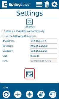Ethernet Menu Screenshot