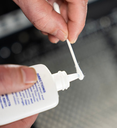 Applying cleaner