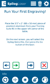 Running first engraving instructions