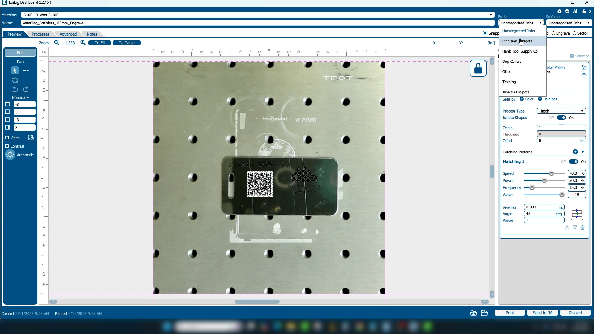 Organizing files in Laser Dashboard