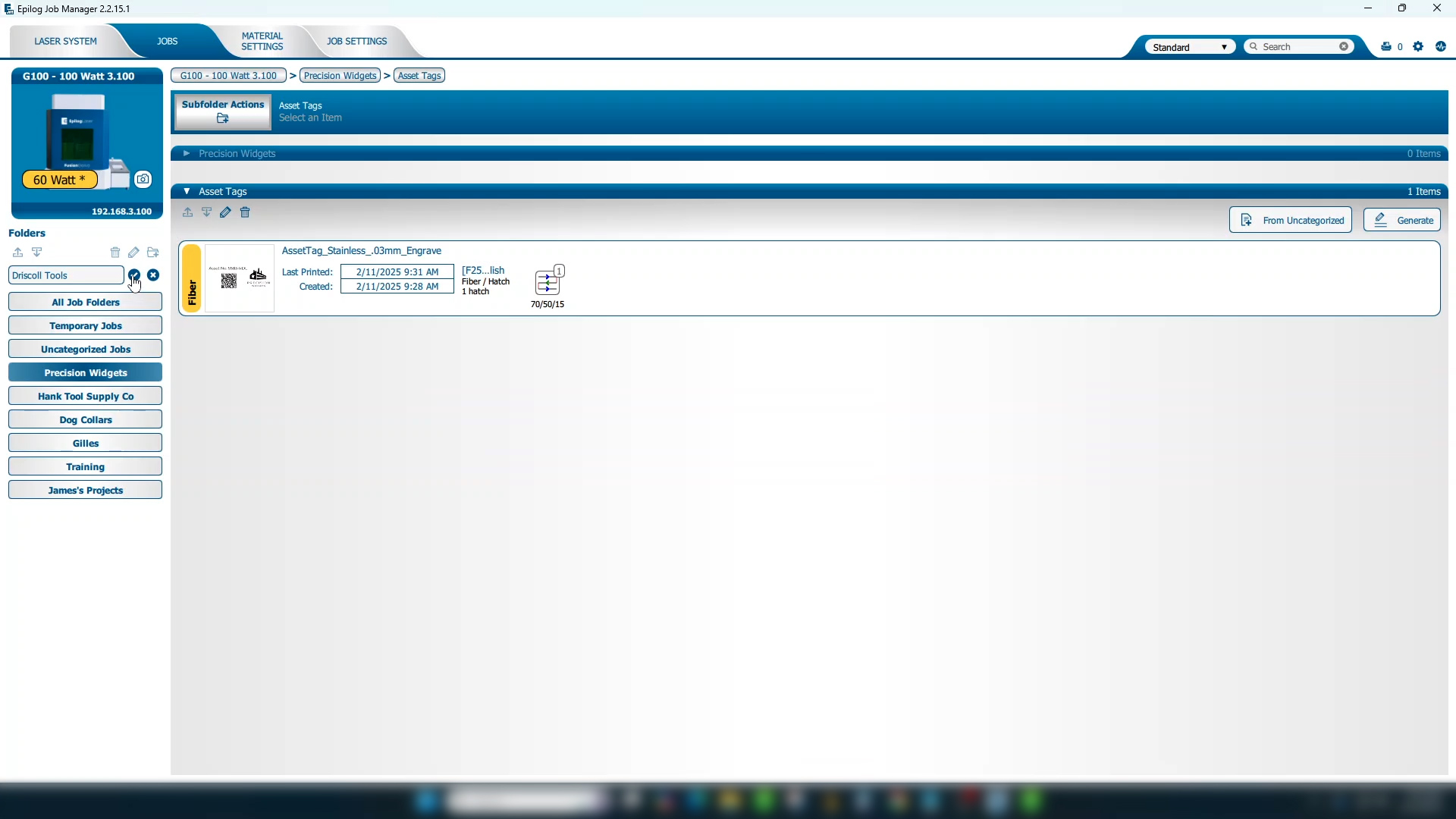 Changing file name in Laser Dashboard