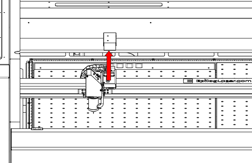 Removing carriage camera cover – side view