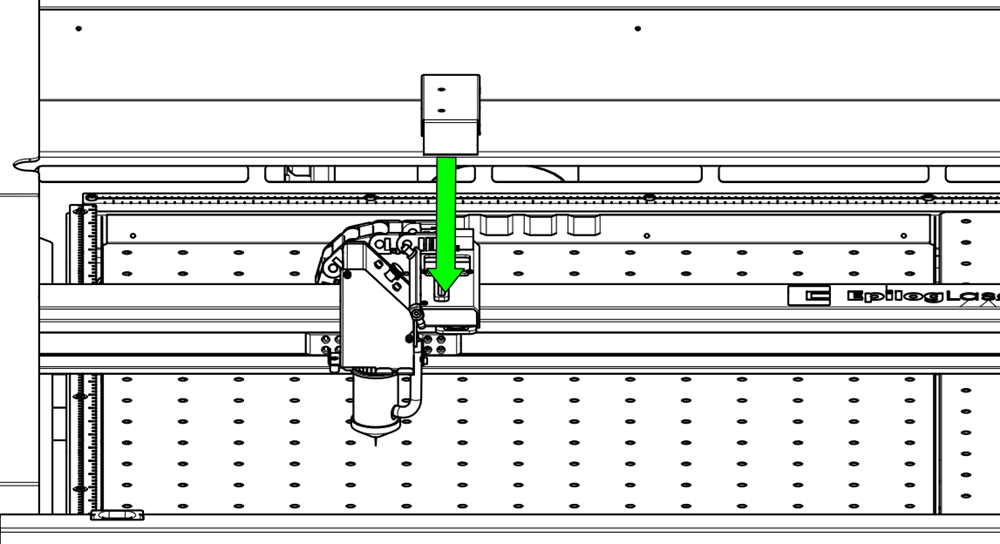 Attaching carriage camera cover – front view