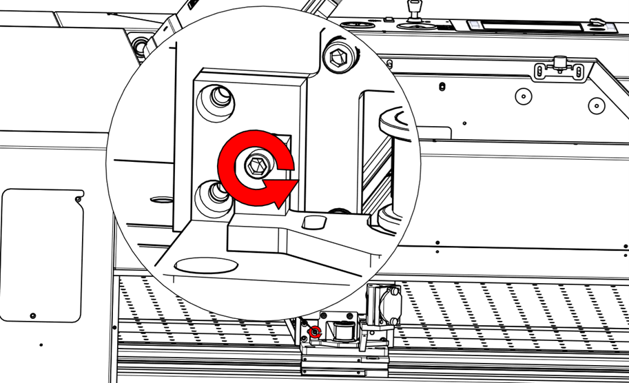 Loosening the tensioner screw