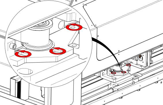 Loosening the tensioner bracket screws