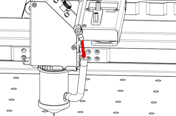 Air assist tubing being removed