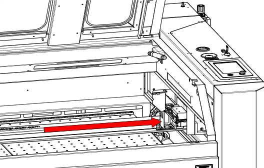 Carriage moved to the right side of the machine
