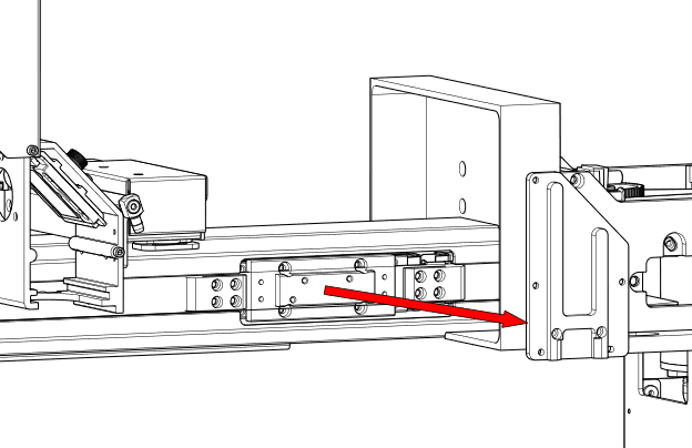 Carriage mounting plate detached
