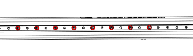 Removing mounting screws from the linear guide