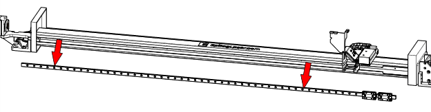 Linear guide being removed from the machine