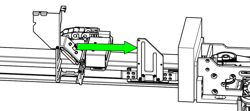 Carriage being secured to mounting plate