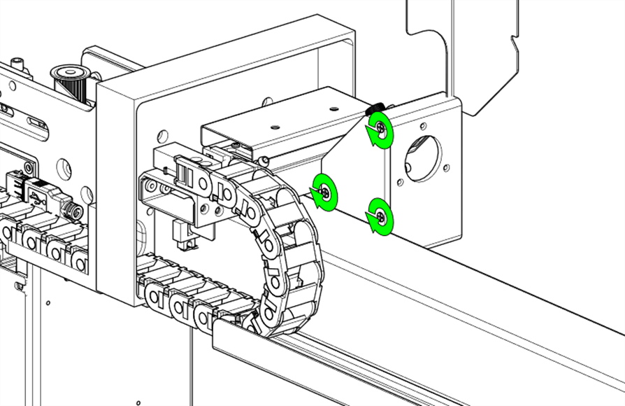 Fully mounted carriage on the plate