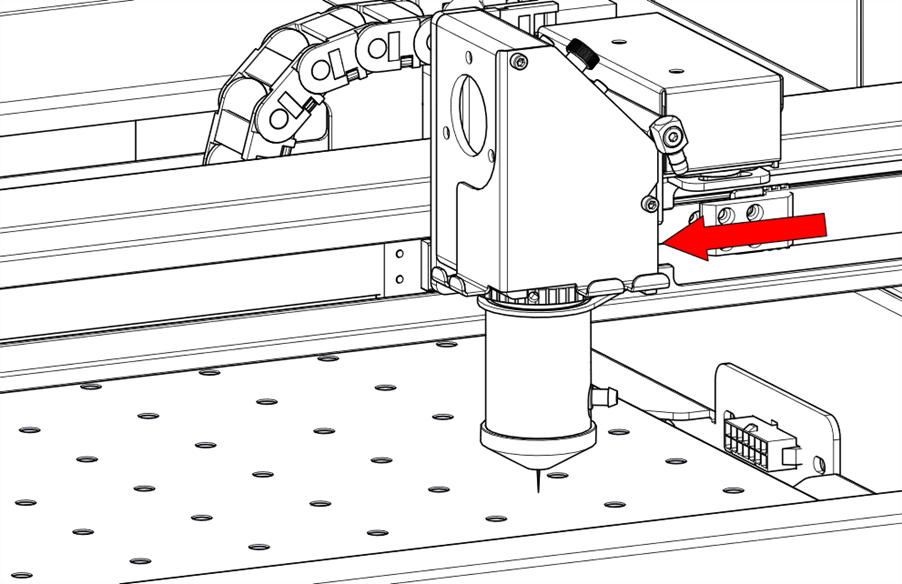 Carriage moved to the left side