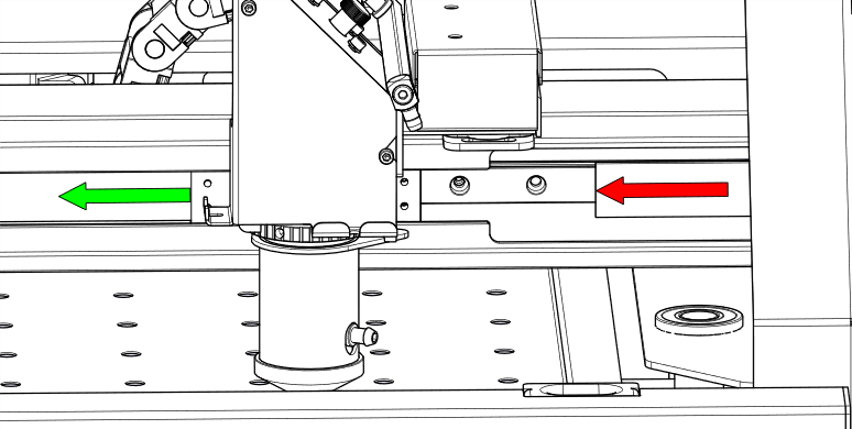 Feeding the new belt through the X-Axis rail