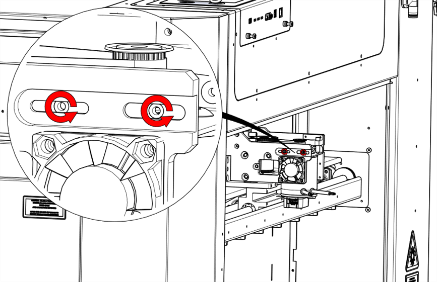 Loosening the motor mounting screws