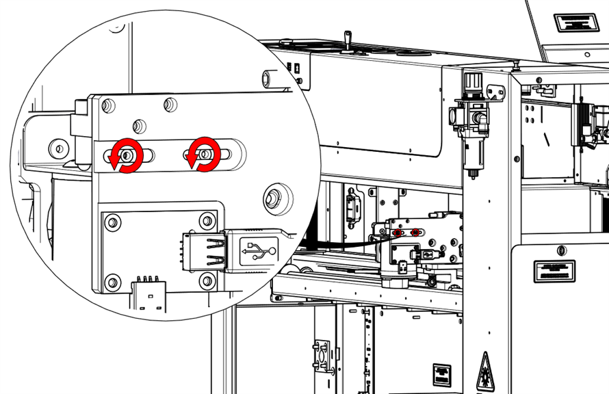 Loosening the motor mounting screws